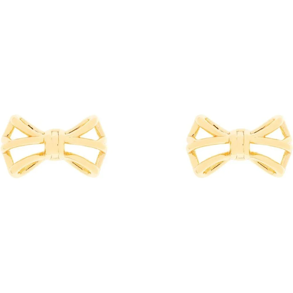TED BAKER Gleda Tiny GOLD Geometric Bow Earrings